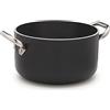 Pentole Agnelli ALSA2104SSPI28 Alblack Casseruola Alta in Alluminio, Spessore 5 mm, Fondo Induzione da 10 mm, con 2 Manici in Acciaio Inossidabile, 28 cm, Nero