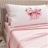PETTI Artigiani Italiani - Lenzuola in Cotone con Federe in Stampa Digitale, Per Letto Singolo, Completo Lenzuolo Sopra e Sotto con Angoli, Rosa, 100% Made in Italy