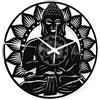 Instant Karma Clocks Orologio in Vinile da Parete Arte Tempio Mandala Yoga Buddha, Vintage, Handmade