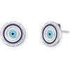 Engelsrufer Orecchini da donna in argento sterling con simbolo dell'occhio Nazar, chiusura a incastro, con 60 zirconi, senza nichel, 11 mm, Ø11 mm, Argento sterling, Nessuna pietra preziosa