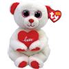Ty Beanie Bellies-Peluche Desi l'orso 15 cm-TY41047, TY41047, Bianco, Rosso, Small