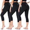 ACTINPUT 3/4 Leggins Capri Donna Vita Alta Leggings Fitness Sportivi Corti Pantaloncini Yoga Controllo della Pancia Opaco Elastici Morbido Pantaloni