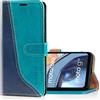Mulbess Custodia per Motorola Moto G22, Cover Magnetica Flip con Chiusura, Fessura Carte Portafoglio, Portacellulare Protezione, Elegante Blu Mint
