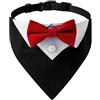 DONGKER Bandana Smoking per Cani, Collare Formale Regolabile per Animali con Anello a D, Collari Formali per Cane Gatti di Taglia Piccola Media Grande per Natale Feste Cosplay Matrimoni Compleanno