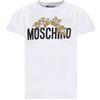 Moschino Kids T-Shirt A Manica Corta Bianco HMM04K LAA03 10101 Bianco 4 A/Y