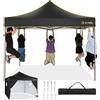 HOTEEL Gazebo 3x3 Pieghevole Impermeabile, Gazebo Esterno Resistente Con Parete Laterale, Gazebo Pop-Up Da Giardino Impermeabile Per Feste Campeggio Mercato, Nero