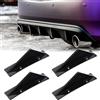 DREAMIZER Spoiler posteriori per auto, 4PCS Diffuser per spoiler per paraurti posteriore universale, Decorazione protettore a pinna nera spoiler, addominali labbro di splitter per paraurti posteriore