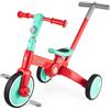 HyperMotion, Tricicli per Bambini da 18 Mesi a 4 Anni, 5 in 1 Bicicletta Ragazzo e Ragazza Prima Bicicletta Senza Pedali, Triciclo, Mini Bici, Pieghevole, Pieghevole Maniglione, Rosso