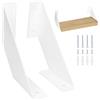 QWORK® 2 Pezzi Reggimensola muro di Ferro - Staffe per mensole pesanti per mensola da muro - 15cm Bianco