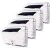 MAKA change your life quality MAKA Applique Solari a Led da Esterno a Parete Giardino Luci Faretti Fotovoltaici con Sensore Crepuscolare e Movimento IP66 Impermeabile Batteria Lunga Autonomia Policristallino Cortile (4 pcs)