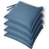 casaviva® Set 4 Cuscini Sedia Arredo Plus con Lacci Effetto Velluto Extra cm 40 x 40 Antimacchia (Carta da Zucchero)