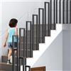 OVLRIJP Ringhiera per Scale Interne, Ringhiera in Ferro, Corrimano per Scale Interne, Ringhiere a Forma di U con Rivestimento Zincato, Corrimano a U per Soffitta, Veranda, Corridoio, 75cm/Nero