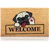 AMARU DOOR MATS Zerbino Cane Welcome Fibra di Cocco - 70x40cm Zerbino Ingresso Casa con Superficie Antiscivolo in PVC e Fibra Cocco - Per Corridoi, Porte Esterne - Accessori per la Casa - Design Minimalista Originale