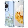 XINYEXIN Clear Cover per Huawei P60 Pro Motivo Fiori Floral Custodia Trasparente Antiurto Morbido TPU Bumper Case - Flower Bush