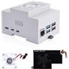 GeeekPi Raspberry Pi 5, alloggiamento DIN Rail ABS con Armor Lite V5 Active Cooler Cooling Fan per Raspberry Pi 5, scatola modulare per pannelli elettrici