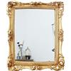 Funerom Specchio decorativo vintage, 28 x 24,1 cm, specchio da trucco da tavolo e da parete, quadrato, oro antico