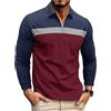 Ryehack Polo Uomo 1/4 Zip Casual Top Manica Lunga Maglietta Raglan Cotone Camicia Golf Regular Fit S-3XL