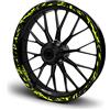 Finest Folia Set Di 16 Adesivi Per Cerchioni Di Moto, Auto, Future Design, Set Completo Di Adesivi Per Cerchioni Da 15, 16, 17, 18, 19, Mr017 (Giallo Fluo, Opaco)