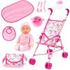 Bayer Design 30585AB passeggino pieghevole per bambole, bambola, borsa, accessori, fasciatoio