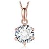 JewelryPalace 1.5ct Collana Solitario Donna Argento 925 con Creato Moissanite, Collana Ciondolo Pietra a Taglio Rotondo con Catena Maglia 45cm, Collane Pendenti in Oro Rosa Set Gioielli Donna