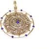Silberschmuck - BG Ciondolo in argento, bussola Maya, con pietre di lapis, in argento Sterling, simbolo di protezione, unisex, Argento sterling