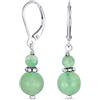 Bling Jewelry Gemma Naturale Verde Avventurina Boho Bali Milgrain Bordato Perline Rondel Separatore Doppia Palla Rotonda Orecchini A Goccia Per Le Donne Adolescenti .925 Sterling Silver Lever Back