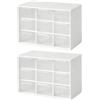 Pyuyan 2 Pezzi Organizer Portaoggetti con 9 Cassetti da Scrivania, Mini Cassettiera Piccola per Cucito, Lavori Creativi e Accessori
