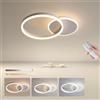 BLMYL Plafoniera LED Soffitto,55CM Lampadario Camera da Letto Dimmerabile 3000K-6000K Alluminio,Lampadario LED Soffitto 36W 3600lm per Camera da Letto, Salone, con Telecomando, Salone da Due Cerchi