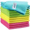 HOMEXCEL Panno di pulizia in microfibra, confezione da 12, asciugamani per la pulizia con 4 colori assortiti, 30 x 30 cm (verde/blu/giallo/rosa)