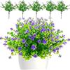 Banti Piante artificiali da esterno - Bouquet di piante artificiali - Resistente ai raggi UV - Piante da balcone - Per fioriera da balcone, interno ed esterno - Viola