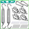 HELEMAN Kit Fissaggio Tenda a Vela Ombreggiante - 304 Acciaio Inox Kit Fissaggio Tenda a Vela per Esterno, M6 Kit Tenda Vela Ombreggiante Triangolare Tenda Vela Rettangolare Vela Parasole da Giardino Esterni