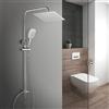 Görbach Colonna de Doccia Acciaio Inox Senza Miscelatore, Set Doccia a Pioggia con Soffione e Doccetta, Colonna Doccia Réglable en Hauteur Cromato