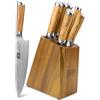 HOSHANHO Set di Coltelli da Cucina con Ceppo Damasco 7 Pezzi, Set Coltello da Cucina Coltelli da Chef Giapponese Damasco Acciaio da 67 Strati con Lmpugnatura Ergonomica
