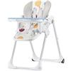 kk Kinderkraft Kinderkraft YUMMY Seggiolone, Poltrona per bambini, Seggiolone, Puericultura, Pappe per bebè, Piegato, Con vassoio, Poggiapiedi, Regolabile, Nascita, 15 kg, Multicolore