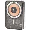 Zunate Power Bank Wireless Magnetico, Caricabatterie Portatile 10000mAh Pacco Batteria Magnetica 20W PD Ricarica Rapida per Telefoni Cellulari Auricolari Bluetooth(E44B 10000 mAh)