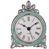 NIKKY HOME Vintage Peltro Piccolo Orologio da Tavolo al Quarzo con Cristallo Brillante Strass 7.2 x 10 x 3.5 CM, Aqua