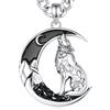 INFUSEU Collana Lupo Celtico, 925 Argento Sterling Ciondolo Luna Nodo Celtico Gioielli per Donne Ciondolo Spirito Amante Animale Talismano Gioielli Regali per Donne Lei