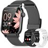 BANLVS Smartwatch Donna con Chiamate, 1.85" Orologio Smartwatch 3 Cinturini 110+ Modalità Sportive con SpO2/Sonno/Contapassi, Impermeabile IP68 Fitness Tracker per iOS Android, Nero