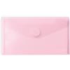 Grafoplás | Confezione da 5 buste in plastica | Dimensioni ricevute | Chiusura in velcro | Rosa chiaro | Multiline | 22,5 x 12,5 cm | Polipropilene vetro a righe traslucido | Perfetto per ricevute e