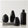 CEMABT vaso in ceramica bianca: set di 4 piccoli vasi per fiori, decorativi moderni per la decorazione della casa, ingresso del tavolo (nero)