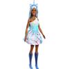 Barbie - Bambola Unicorno, con coloratissimi capelli fantasia, outfit sfumato e accessori fantasy a tema inclusi, ispirata a Barbie Un Tocco di Magia, giocattolo per bambini, 3+ anni, HRR14
