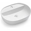 LIBEROSHOPPING Lavabo da appoggio 51x38 cm con foro per rubinetto in ceramica bianco - LIBEROSHOPPING