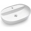 LIBEROSHOPPING Lavabo da appoggio in ceramica bianco 61x38 cm con foro per rubinetto - LIBEROSHOPPING
