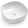 LIBEROSHOPPING Lavabo da appoggio quadrato 40x40 cm in ceramica bianco - LIBEROSHOPPING