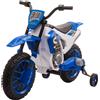 HOMCOM Moto Elettrica per Bambini Batteria 12V Ricaricabile e Rotelline Blu