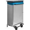 Pattumiera con coperchio a pedale in acciaio inox e tubolare verniciato nero 36x46 Cm. Alt. 90 Cm
