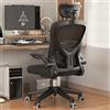 IZTOSS Sedia da ufficio ergonomica con poggiatesta regolabili, sedia da ufficio con bracciolo regolabile e supporto lombare | ergonomica | traspirante | comfort (nero--CdB01plus)