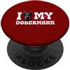 Design Dobermann Amo il mio dobermann PopSockets PopGrip Intercambiabile