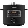 Moulinex CE7548 Turbo Cuisine Multicooker Veloce, 5 Litri, Pentola a Pressione Elettrica, Robot da Cucina Multifunzione con Tecnologia Spherical Bowl, 10 Programmi di Cottura Automatici e Ricettario