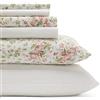 Laura Ashley - Lenzuola Queen, Cotone percalle 6 pezzi Set biancheria da letto, Crisp & Cool Home Decor (Marissa Coral, Queen)